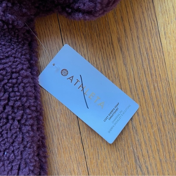 NEW Athleta Cozy Snap Sherpa Pullover Sweatshirt 466888 Purple NWT - Picture 5 of 8